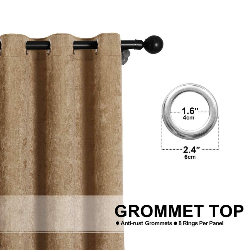 ELKCA Double-Sided Chenille Curtains for Living Room Modern Window Treatment for Bedroom Curtain,Grommet Top-2 Panels (Coffee, 52" W x 84" L) - Image 2